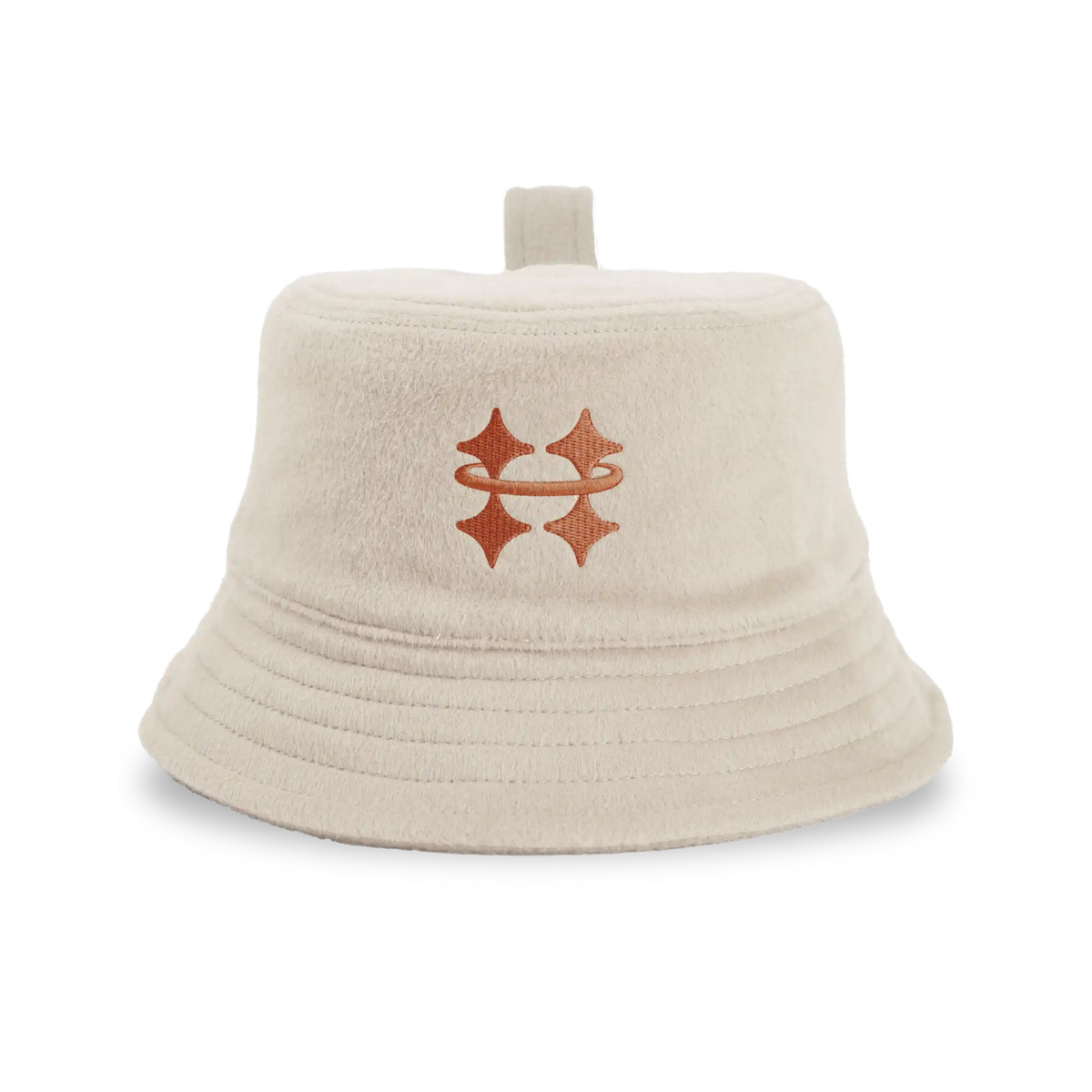 Halo sauna hat in Copper/White, front view